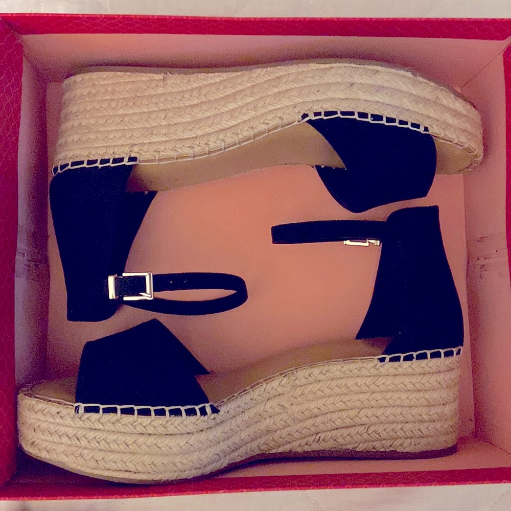 Black microsuede espadrilles